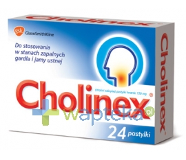 GLAXOSMITHKLINE PHARMACEUTICALS S.A. Cholinex pastylki twarde 0,15g 24 pastylki