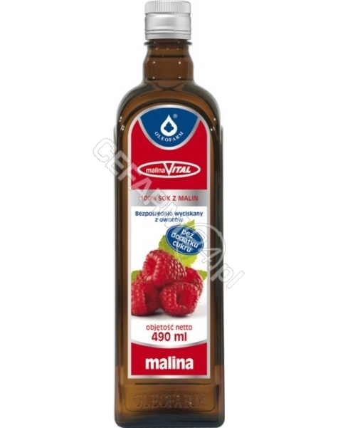 OLEOFARM Malina 100% sok z malin malinavital 490 ml